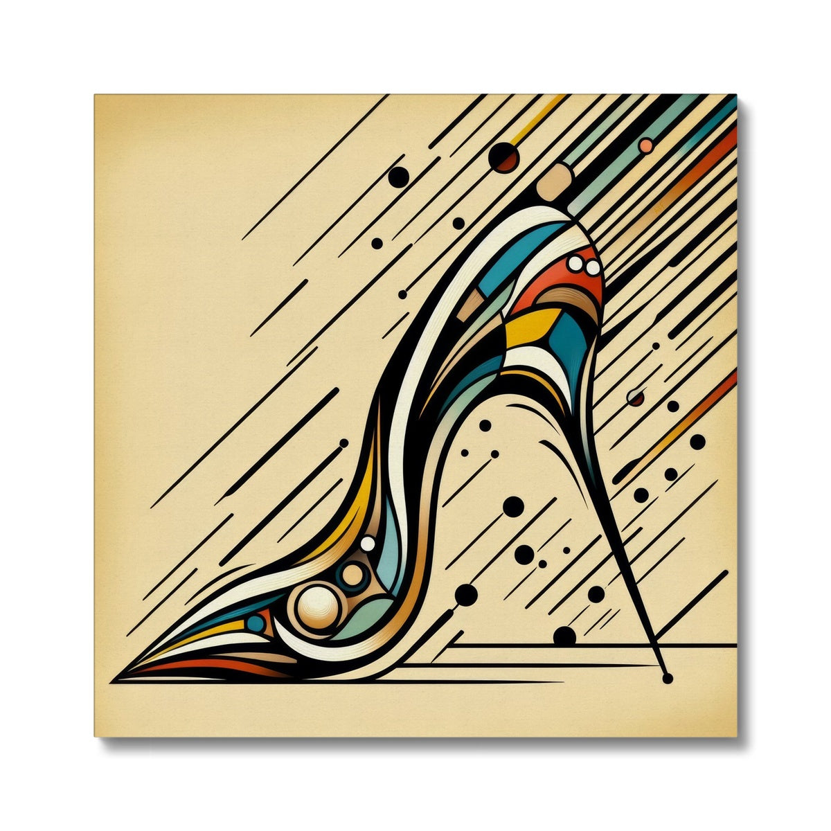 High Heel Havoc: A Moment Frozen in Time Canvas