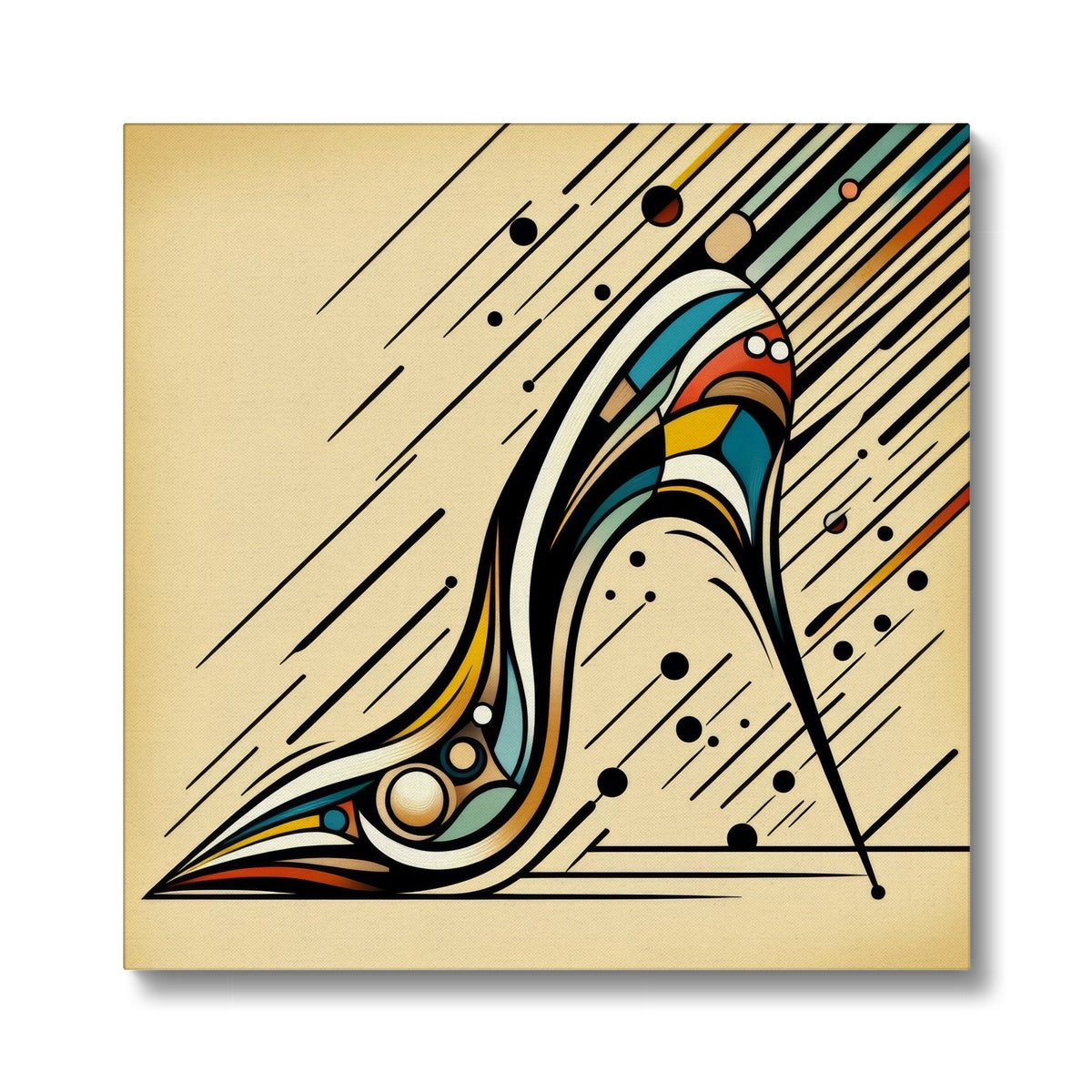 High Heel Havoc: A Moment Frozen in Time Eco Canvas