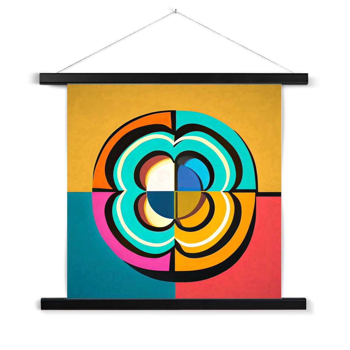Mesmerising Dimensions: Dive into a World of Vibrant Abstraction Fine Art Print with Hanger