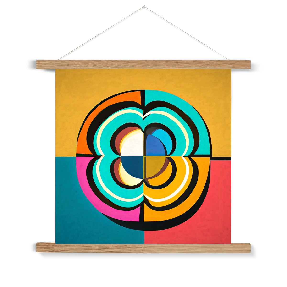 Mesmerising Dimensions: Dive into a World of Vibrant Abstraction Fine Art Print with Hanger